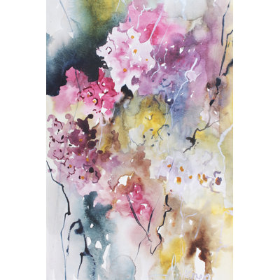Blooms Aquas III 1 Piece Wrapped Canvas Painting
