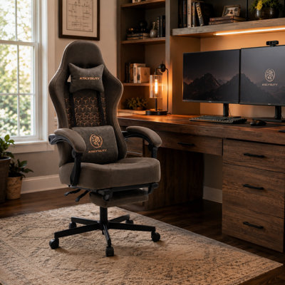 Adjustable Reclining Ergonomic Faux Leather Swiveling PC & Racing Game Chair