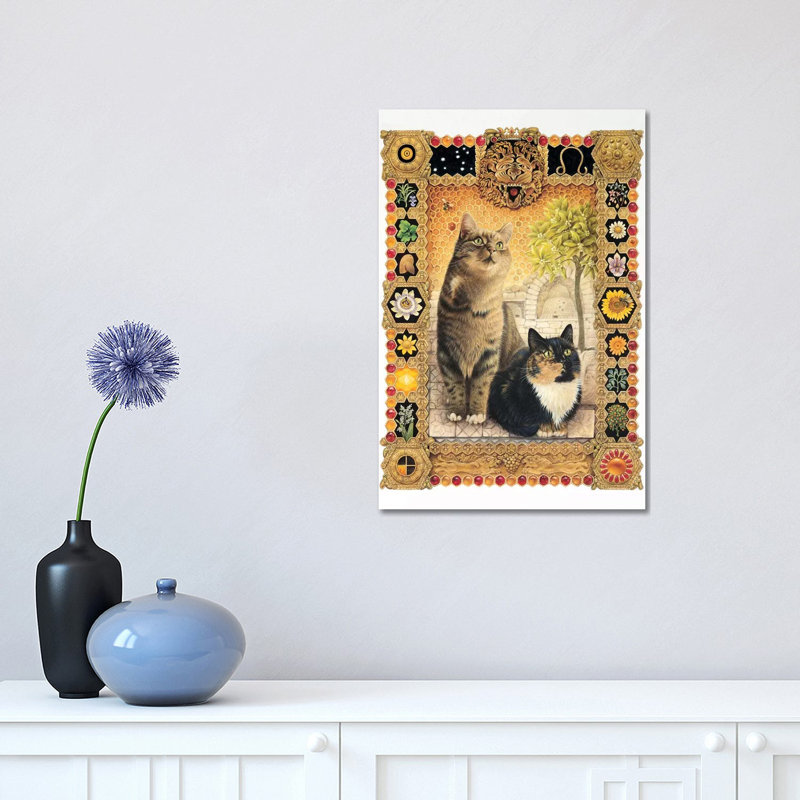 Leo - Octopussy And Motley Cats by Ivory Cats - Wrapped Canvas Print, 30.48 cm H x 45.72 cm W