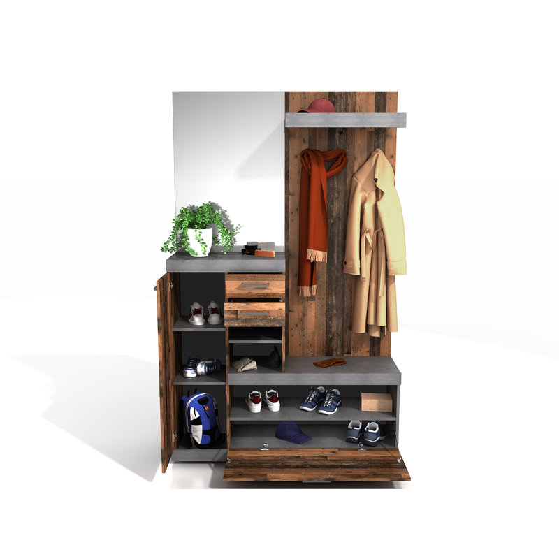 Aldwick Hall Tree 88cm Wide with Bench and Shoe Storage