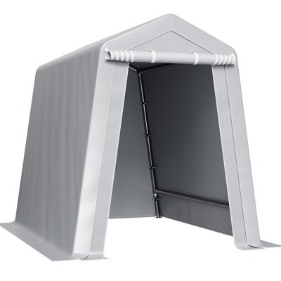 Tente d'abri d'auto 6 x 8 pi et abri de rangement extérieur portatif imperméable avec cadre en métal robuste à double fermeture