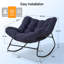 Chaise berçante d'extérieur surdimensionnée turquoise Papasan, chaise d'extérieur en acier thermolaqué-356683402-356683401