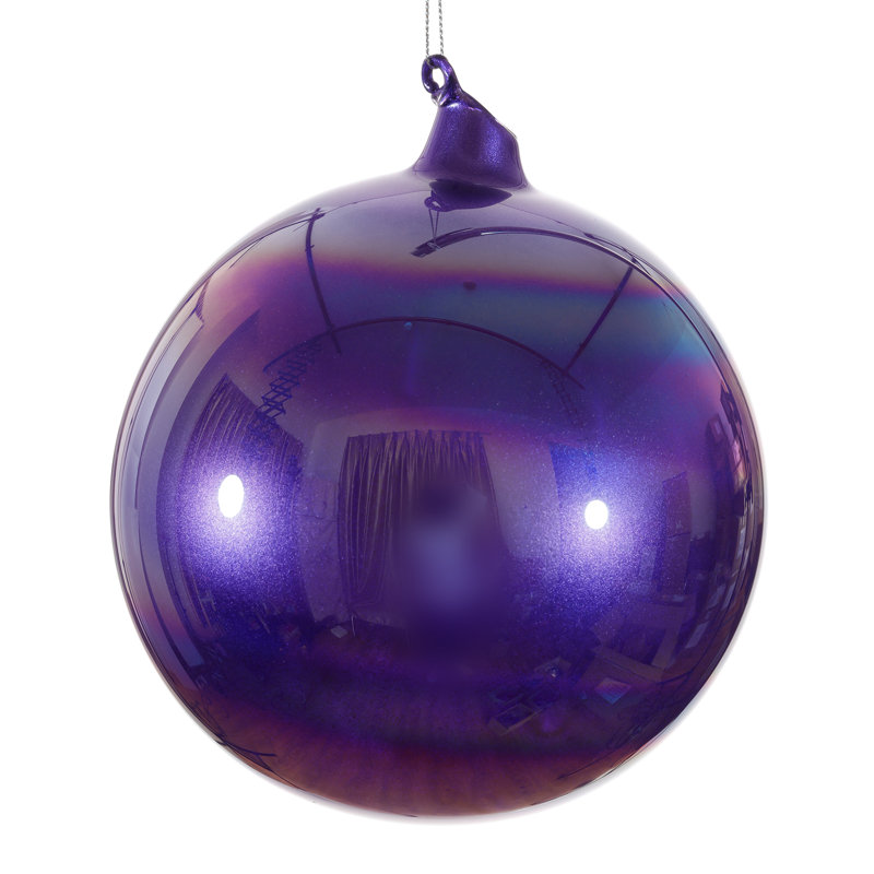 Ornement boule de verre perle, Mauve