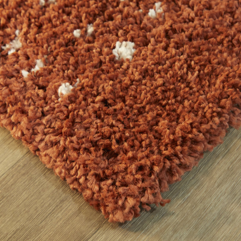 Tapis orange brûlé / blanc Baity, Tapis de couloir 2 pi 2 po x 7 pi