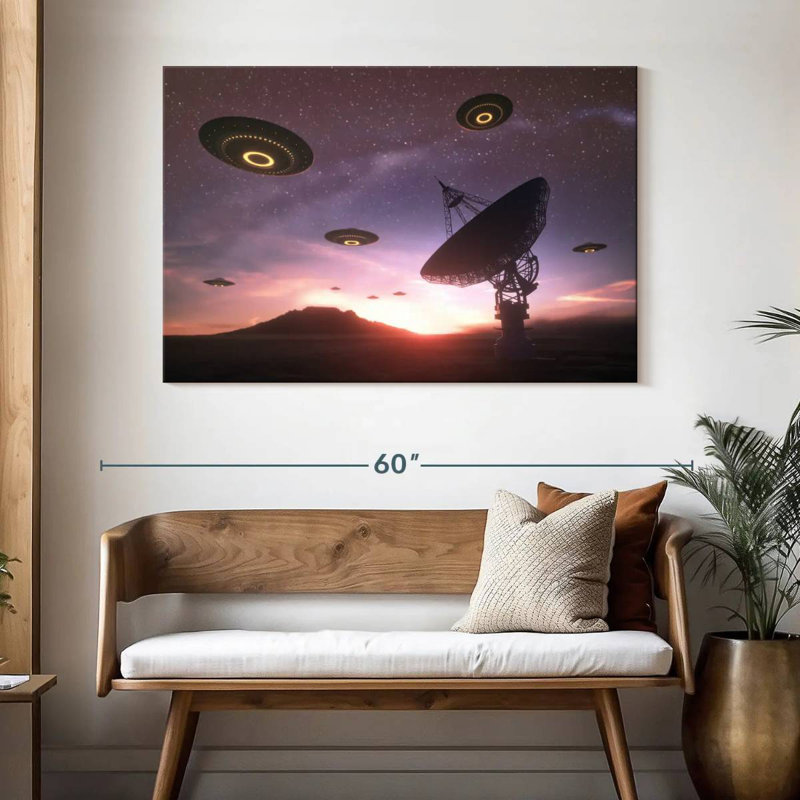 Kelan Alien Spaceships, 32" H x 48" W