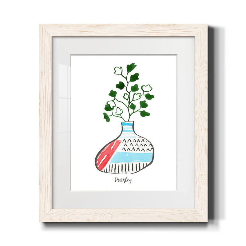 Herbe de jardin sauge - cadre photo, reproduction d'art sur papier, Blanc, H 20 po x l 17 po x P 1,5 po