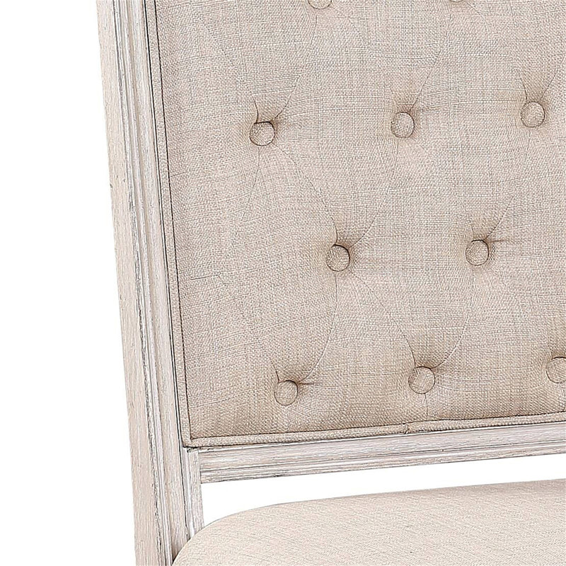 Ensemble de 2 chaises d'appoint Wynsor en tissu et finition champagne antique