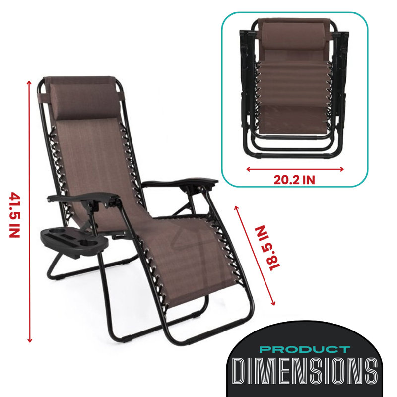 Eachelle Folding Zero Gravity Chair, Brown