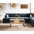 Modern Coffee Table with Iron Legs, Atlantic Pine & Black, 35.4 x 15.7 x 19.7 inches | 100% Melamine Coated Particle Board, Thickness: 0.7 inches | Wall-Mountable, Scandinavian Design for Stylish Living Spaces