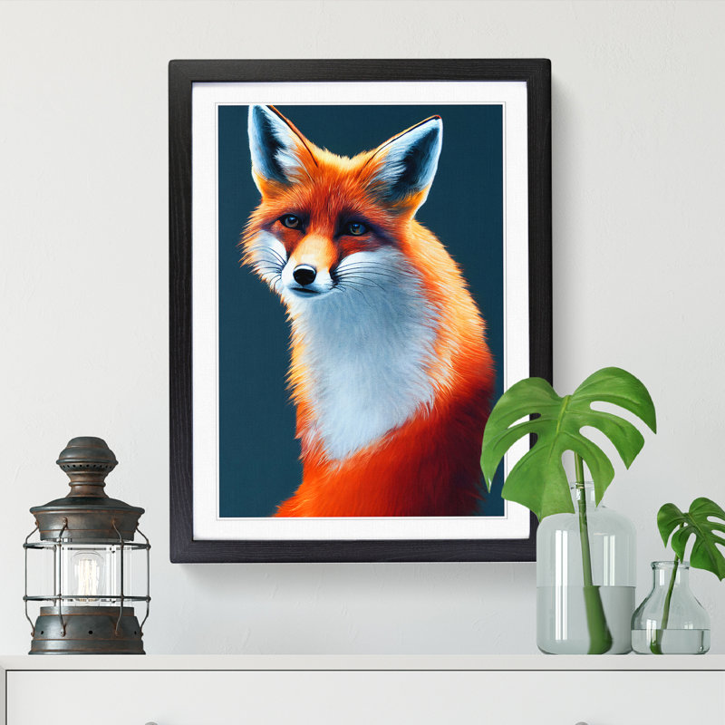 FRM-V0523-1038X Fox Portrait Vol.4 - Single Picture Frame Print, 34cm H x 25cm W x 2cm D, Oak Framed