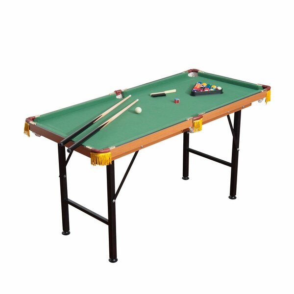 Soozier Mini Pool Table Set with Accessories, 55-inch, Slate Bed, Blue  Felt, Steel Frame, Drop Pockets, Indoor Use, Assembly Required