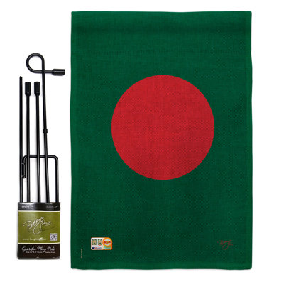 Double Sided 18.5'' H x 13'' W Burlap Flag Set