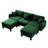 Modern Style Sofa For Indoor, Boucle Fabric U Shape Sectional 3 - Seater Sofa Couch With Distinctive Shell - Shaped Armrests, 2 Movable Ottomans And Cylindrical Legs For Versatile Living Spaces