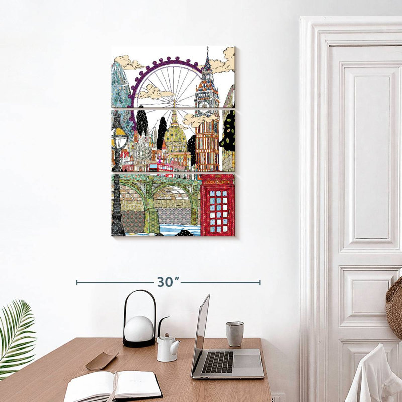 Patchwork London, 32" H x 20" W