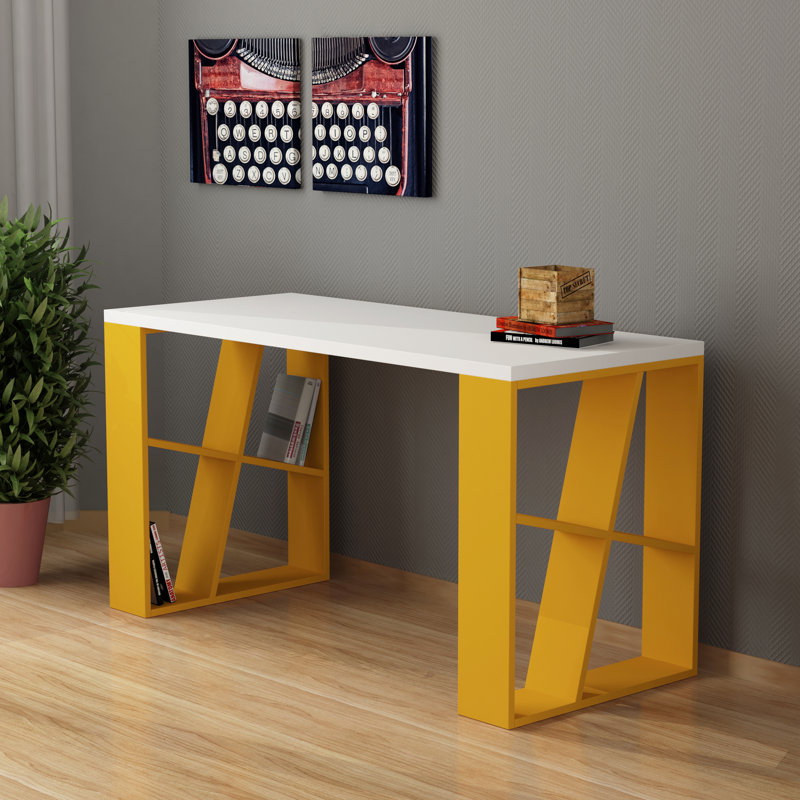 Miranda Modern Multifunctional Desk, Mustard