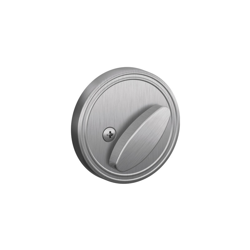 J Series Single Cylinder Deadbolt with Rosette, Satin Chrome, Yes