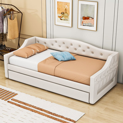 Terianna Twin XL Upholstery Daybed with Trundle and LED Belt