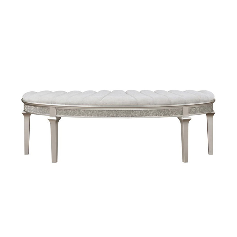 Curved Fabric Upholstered Bench