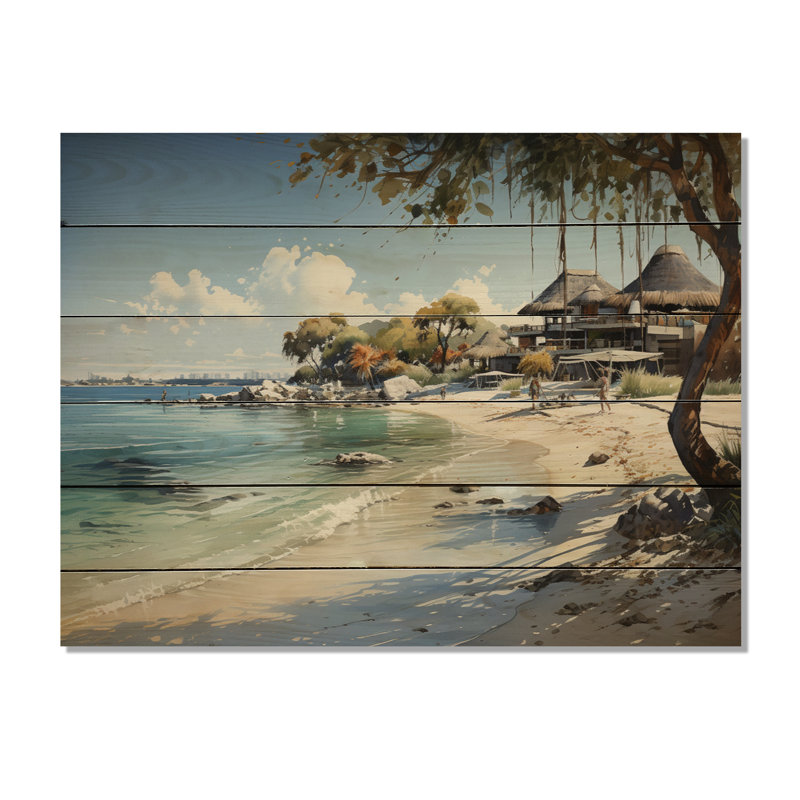 Negril Beach, Jamaïque II sur bois, H 10 po x l 20 po x P 0,78 po