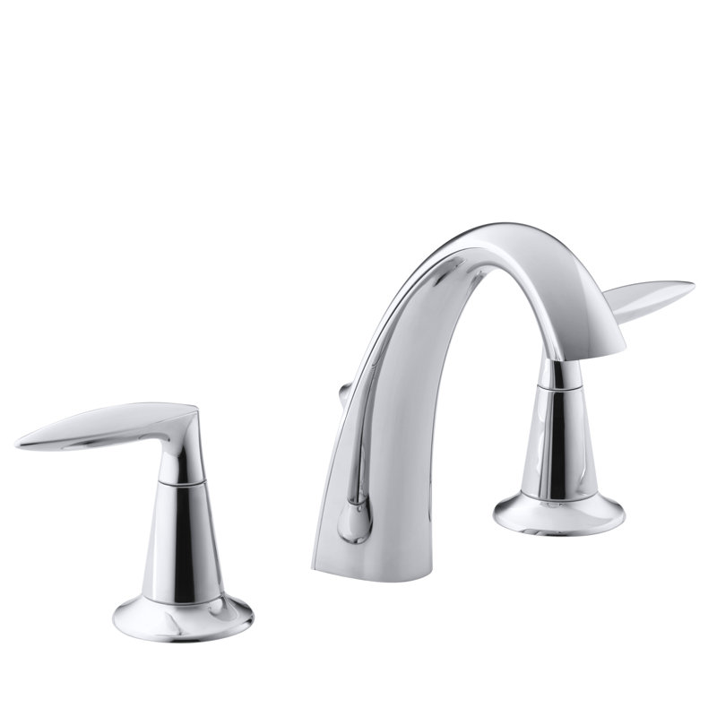 Kohler Alteo Widespread Bathroom Faucet with Pop-Up Drain Assembly, 3-Hole 2-Handle Bathroom Sink Faucet, 1.2 gpm