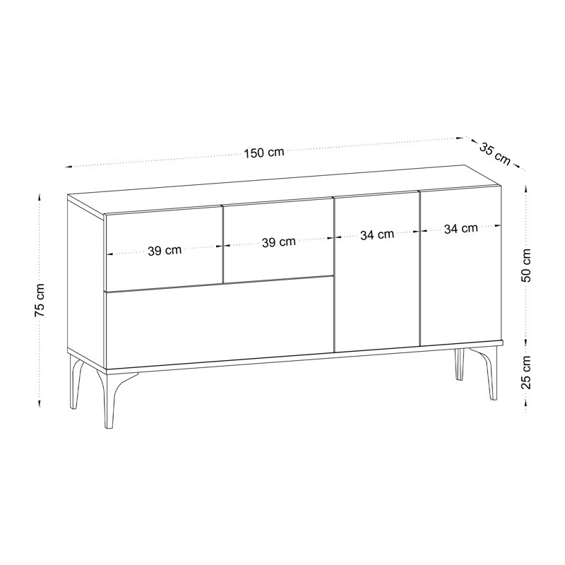 Emerald 75cm Sideboard