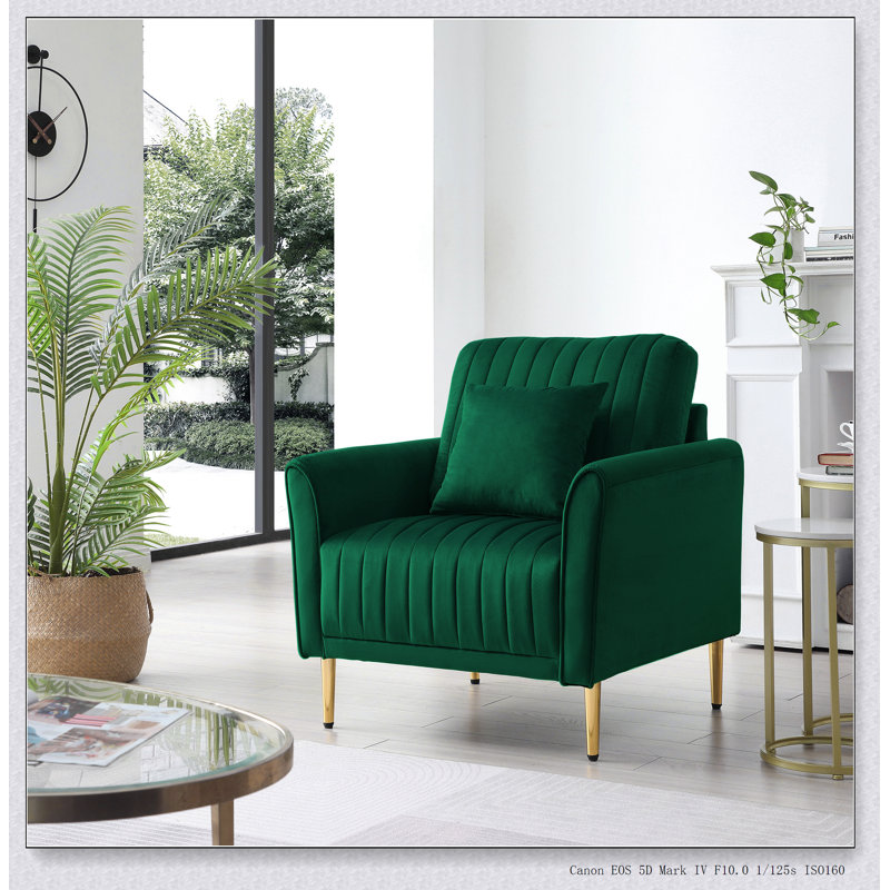 Fauteuil de salon en velours Channel