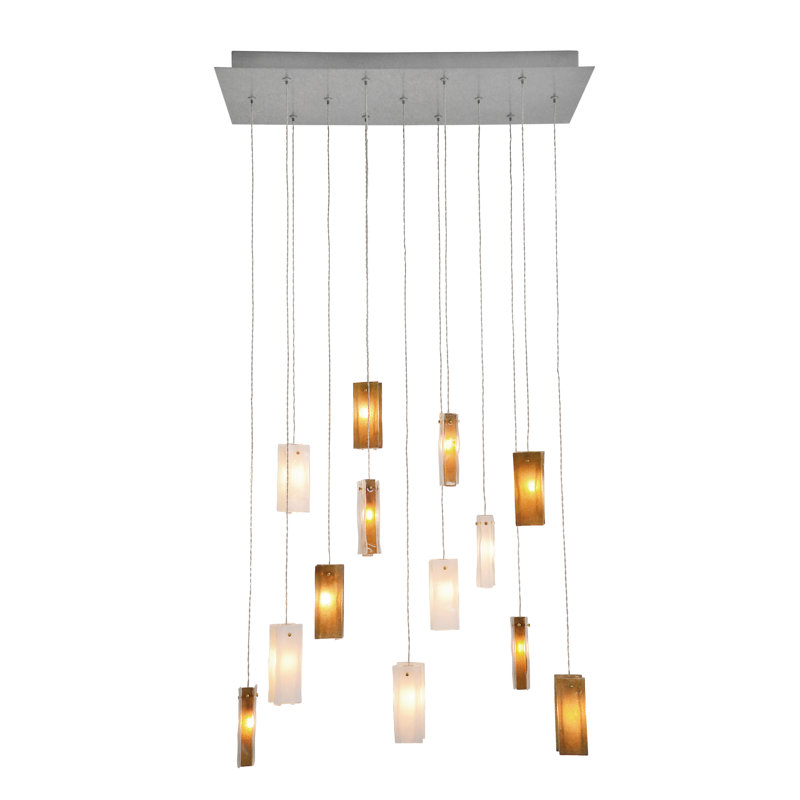 13 - Light Pendant, Amber, 84'' H X 18'' W X 18'' D, 13