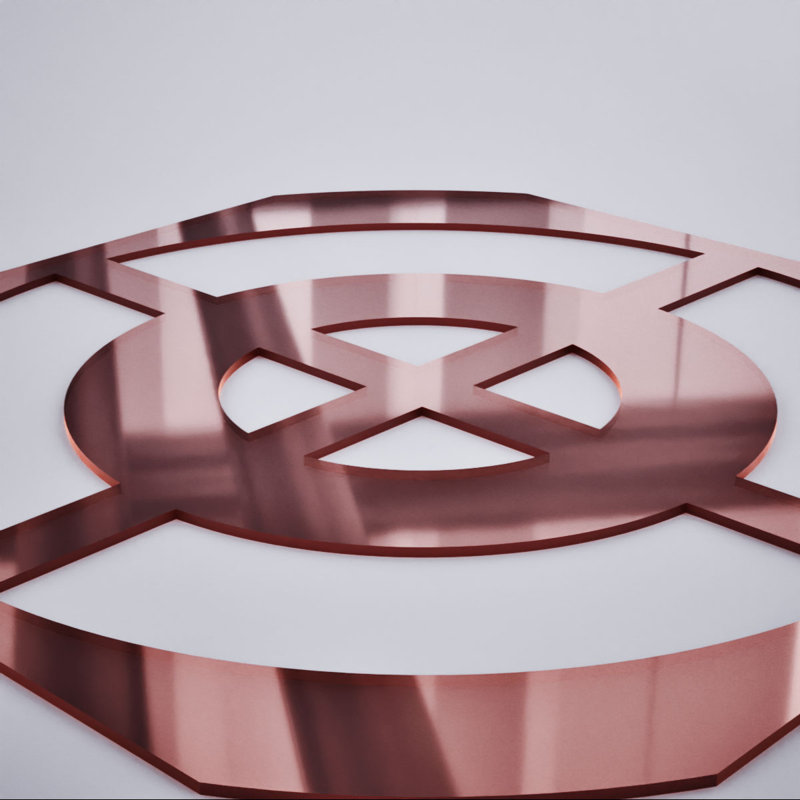 Panneaux muraux décoratifs en acrylique S moyen moyen Sullivan, l 15 3/8 po x H 15 3/8 po x T 1/8 po, Or rose