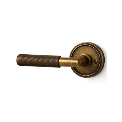 MRML Antqiue Brass Passage Door Handle, Interior Kitchen Pantry Hall Closet Room Retro Vintage Knurled Door Lever, Aluminium Alloy Handle Lever