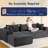 Meleri New 108" Cloud Couch Sectional, Boneless Modular Sectional Sofa With L-shaped Chaise For Living Room, No Assembly Required-1858386190