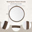 Miroir décoratif rond avec cadre texturé grain de bois, miroir de salle de bain mural-707319139