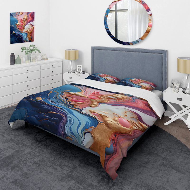Ensemble de housse de couette Trippy, Housse de couette pour très grand lit et 2 très 