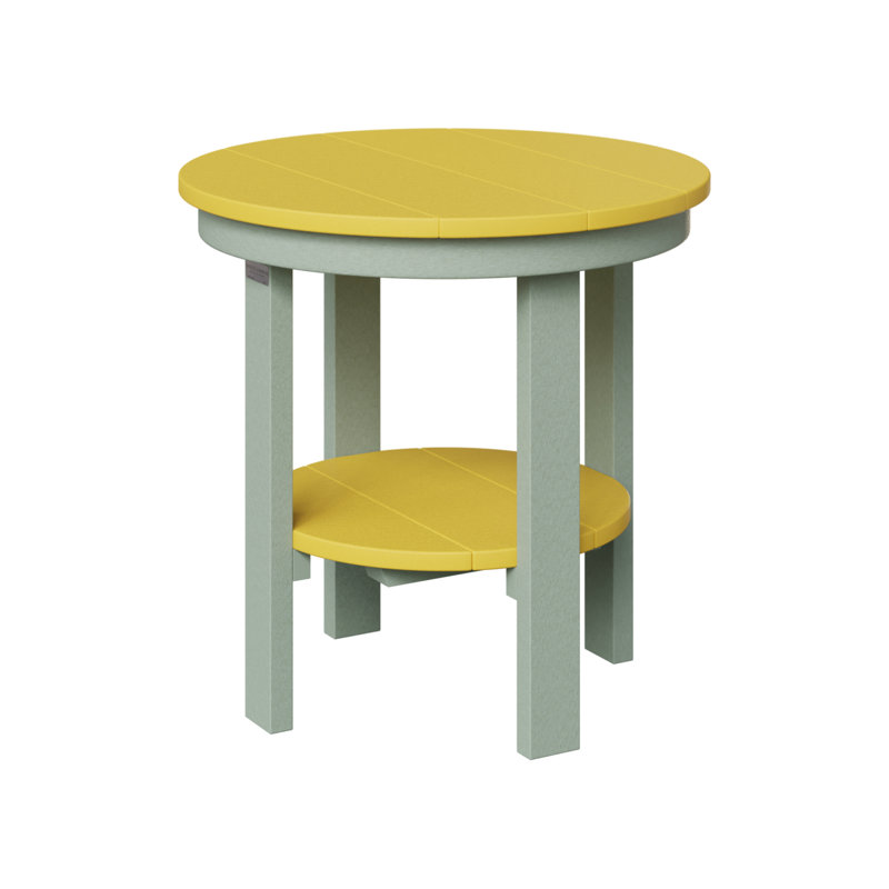 Table de salle à manger ronde Berlin Gardens, 21" H x 21.5" W x 21.5" D, Jaune soleil levant, Écume de mer, écume de mer