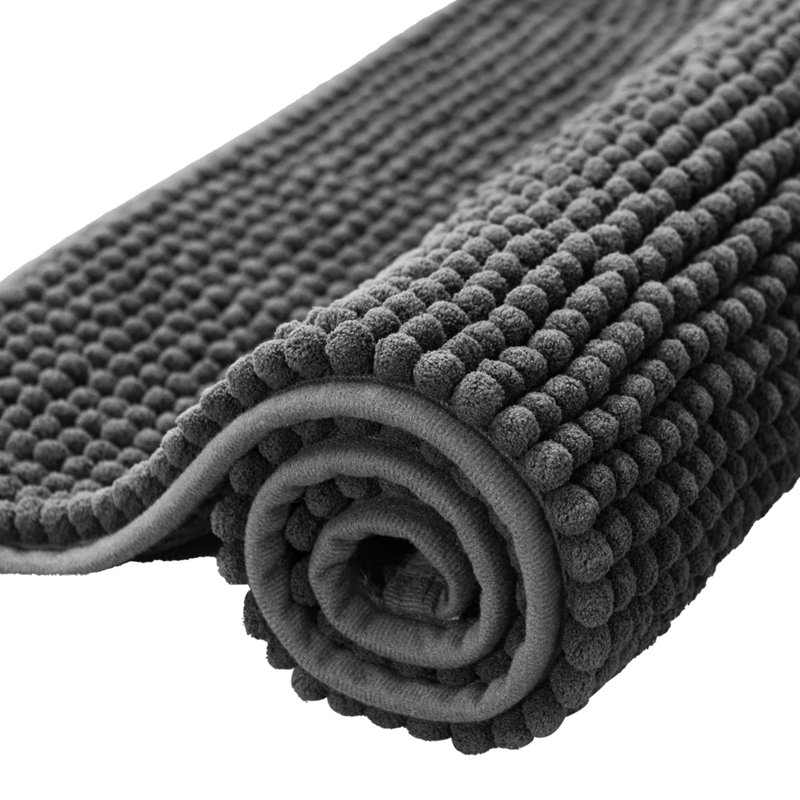 Tapis de bain super doux et absorbant antidérapant, Gris, L 24 po x l 16 po