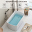 Baignoire de trempage autoportante en acrylique de 49 po, bain de trempage japonais de forme carrée, trop-plein chromé et drain rapide-116559302