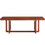 Table basse rectangulaire en bois massif noyer avec bande couleur noyer subtile