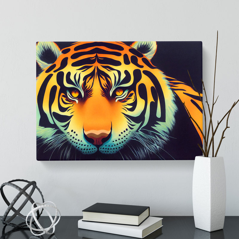 Interesting Tiger - Wrapped Canvas, 50cm H x 76cm W x 3cm D