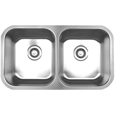 Noah's 31.32'' L Double Bowl Stainless Steel Kitchen Sink