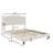 Beige Upholstered Platform Bed Frame – Button-Tufted Headboard, Slat Support-754806394