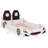 Wood Race Car-Shaped Platform Bed With LED And Upholstered Backrest-1327916438