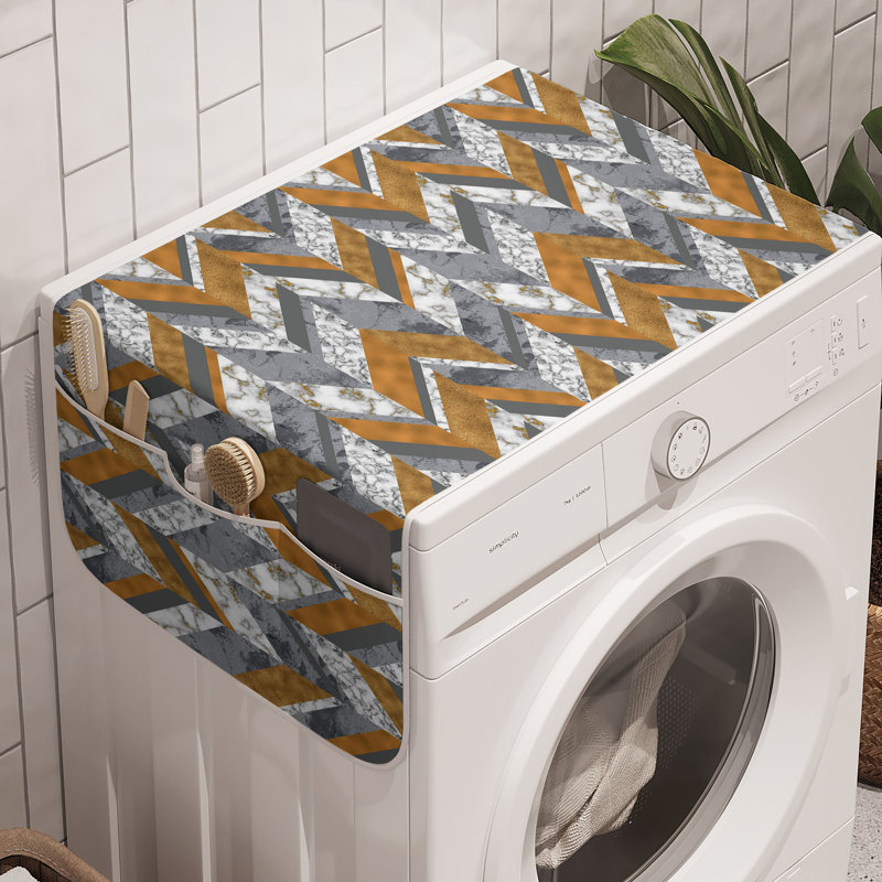 Paquet de 2 bacs à linge 47 po x 18,5 po gris caramel et blanc East Urban Home