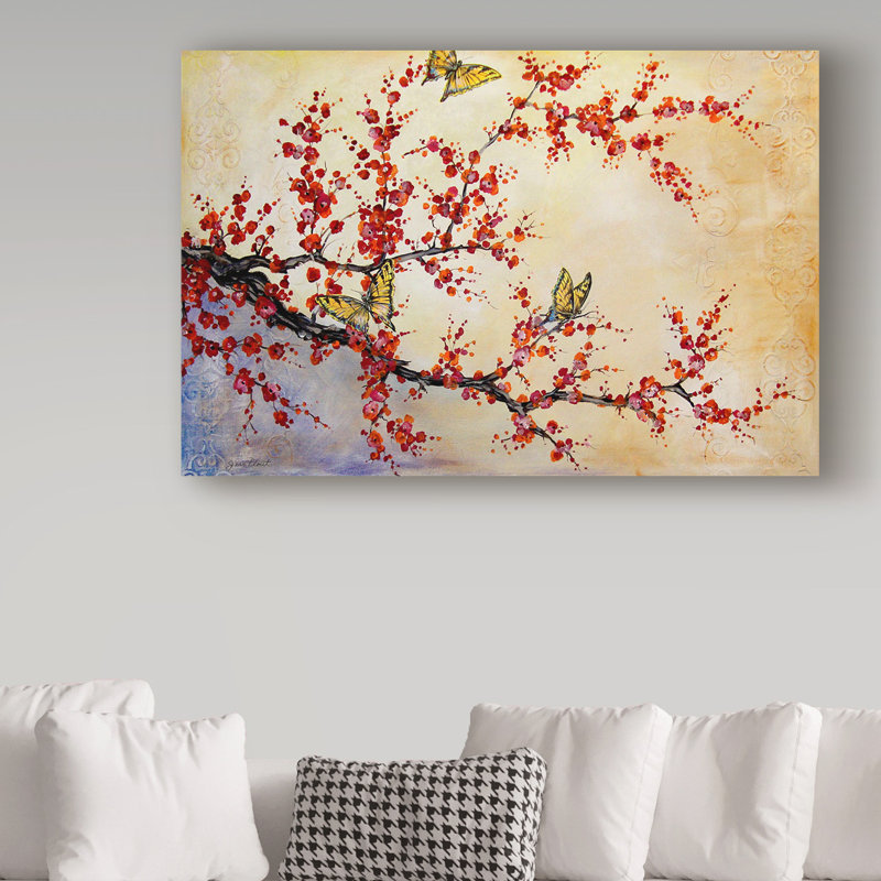 «Butterfly Blossoms» par Deagen, impression sur toile tendue, H 12 po x l 19 po x P 2 po
