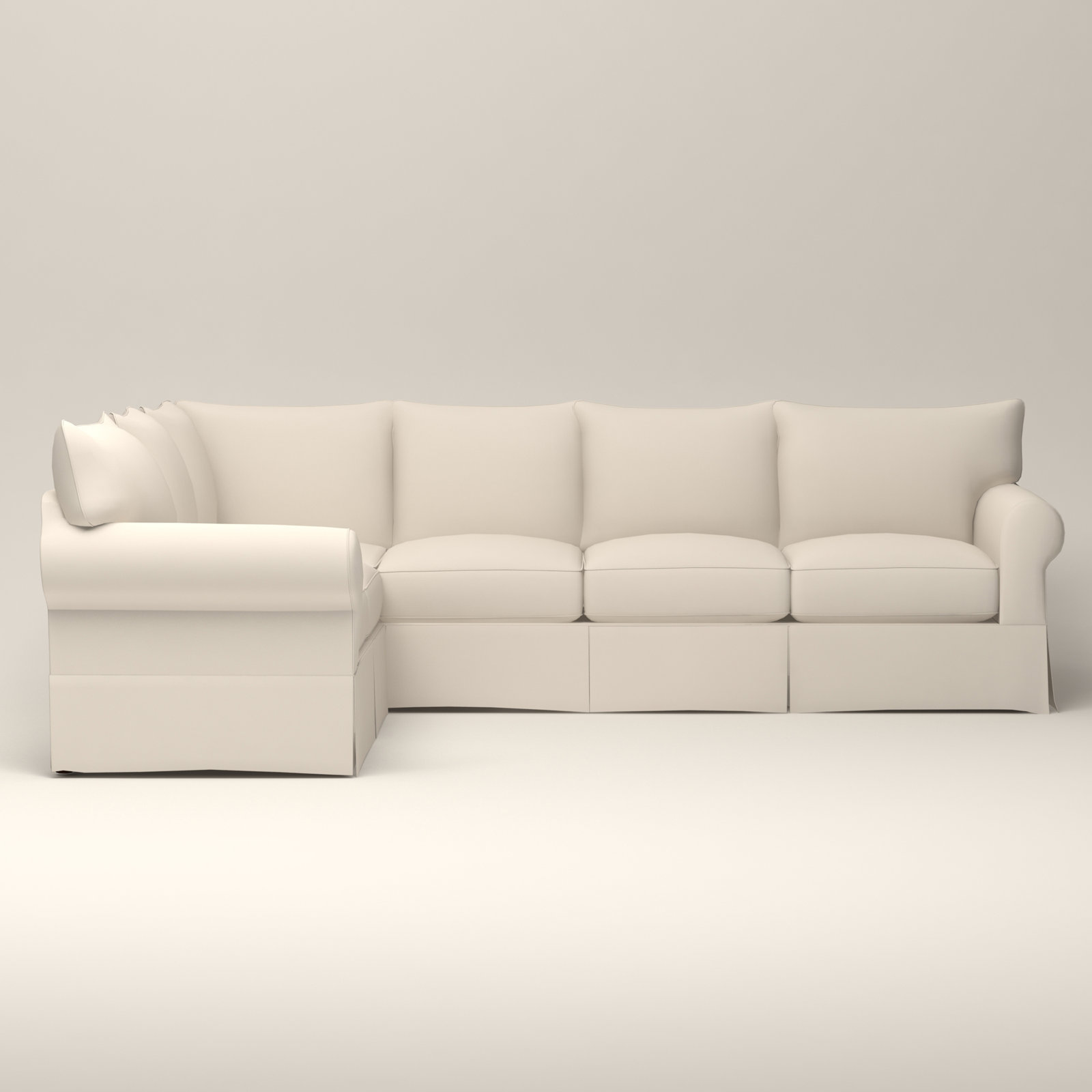 Amari Slipcovered L-Sectional, Left Hand Facing, Bayou Off White Canvas