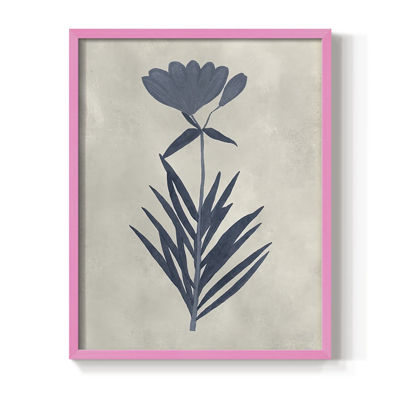 «Marine Pressed Flowers I», reproduction encadrée - bois massif, H 11 po x l 9 po, Rose