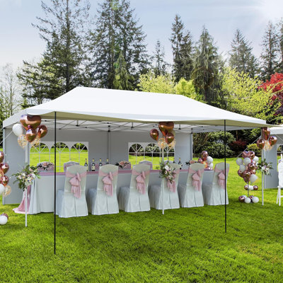 Tente escamotable avec 5 parois latérales amovibles et fenêtres en PE, tente de fête extérieure imperméable UV50
