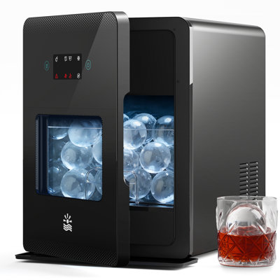 Ice Ball Maker Machine with Ice Tong & Self-Cleaning, 144 Pcs/24h, 260w Sphere Ice Maker for Home/Bar/Party,Black