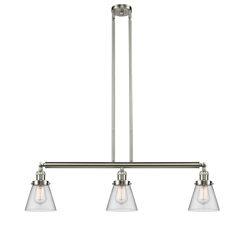 Montano 3 - Light Kitchen Island Pendant, No Bulb Included, Clear, Matte Black