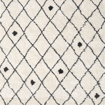 Tapis blanc/noir contemporain