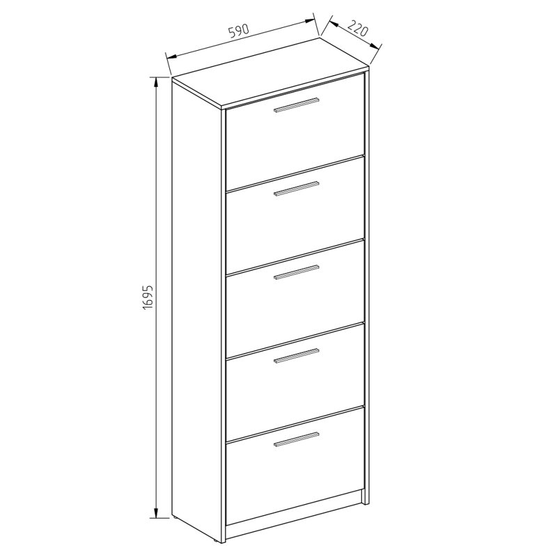 15 Pair Shoe Storage Cabinet