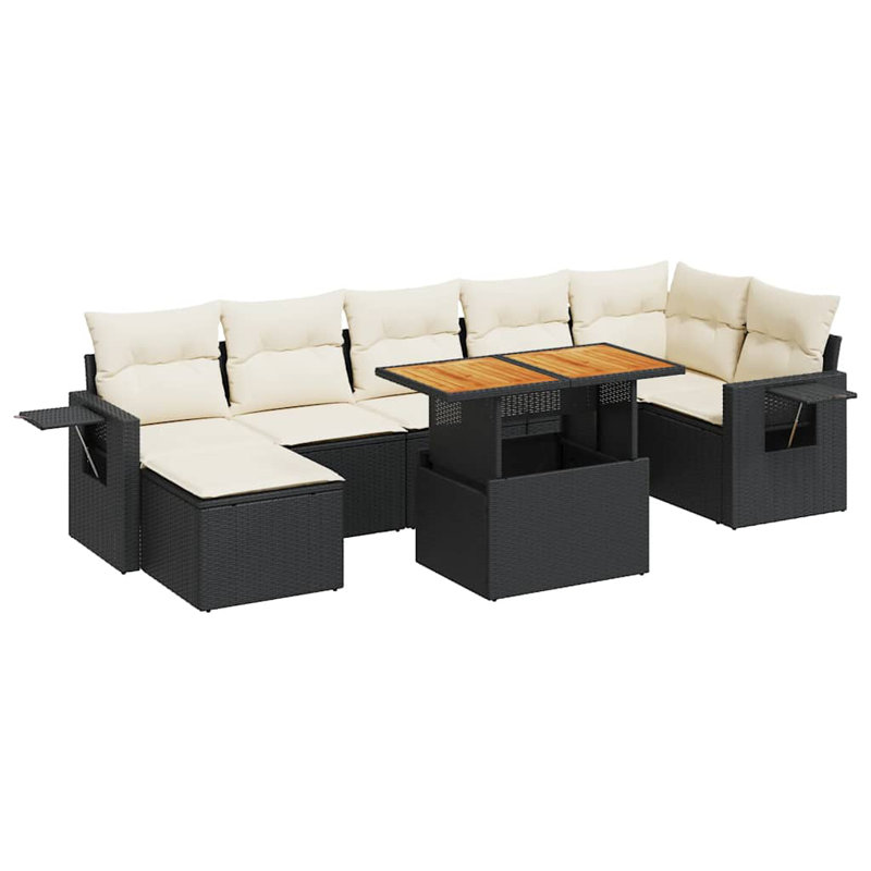 Vidaxl Garden Sofa Set Black
